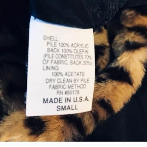 Dennis Basso Faux Fur Leopard Print Hooded Coat Oversized Small